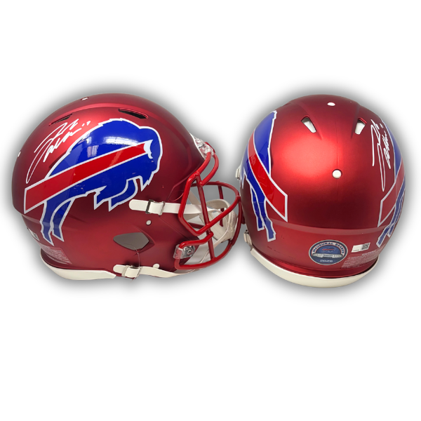 Josh Allen Signed TSE Exclusive Riddell Inaugural Buffalo Bills Full Size Red Speed Authentic Helmet