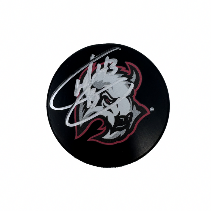 BIB Exclusive Deal: Martin Biron Signed Buffalo Sabres Large Goat Head Logo Hockey Puck
