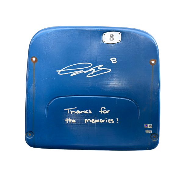 Terrel Bernard Autographed Authentic Highmark Stadium Blue Seatback with "Thanks for the Memories"