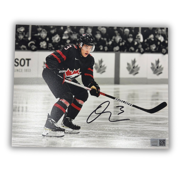 Olen Zellweger Signed Skating in Black Canada Jersey