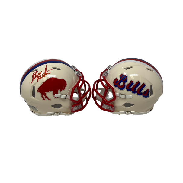 Steve Tasker Signed Buffalo Bills Retro Speed Mini Helmet