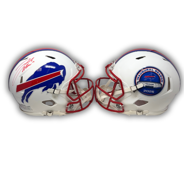 Josh Allen Signed TSE Exclusive Riddell Inaugural Buffalo Bills Full Size White Speed Authentic Helmet