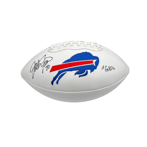 John Fina Signed Buffalo Bills White Logo Football with "Go Bills"
