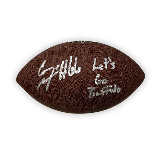 Connor McGovern Signed Wilson Replica Football with "Let's Go Buffalo"