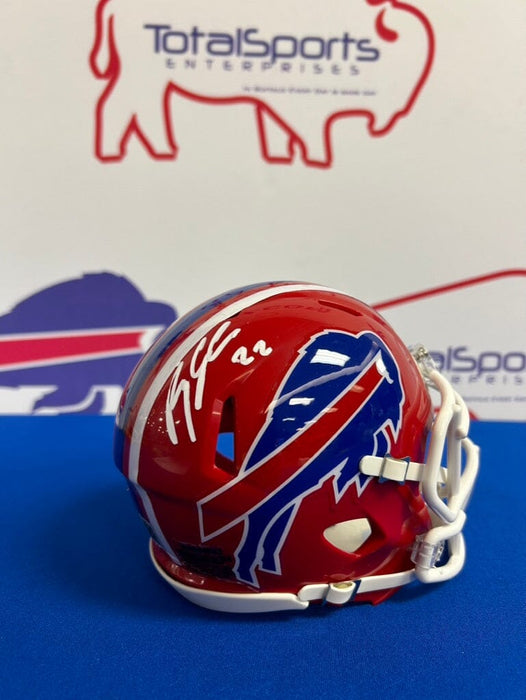 Pre-Sale: Ray Davis Autographed Red Throwback Speed Mini Helmet TSE Buffalo 