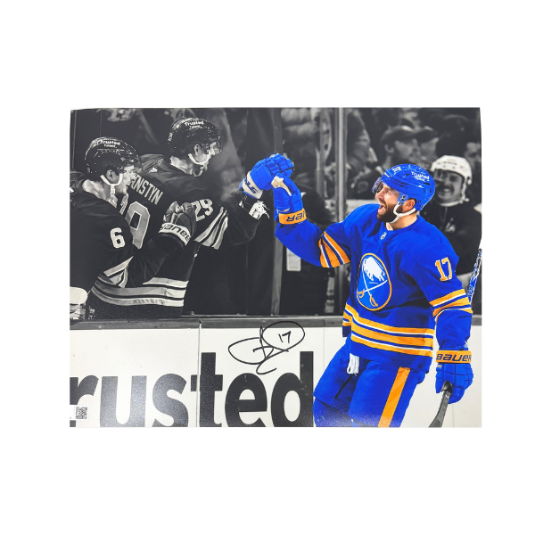 Jason Zucker Signed Celebrating with Bench Spotlight Photo