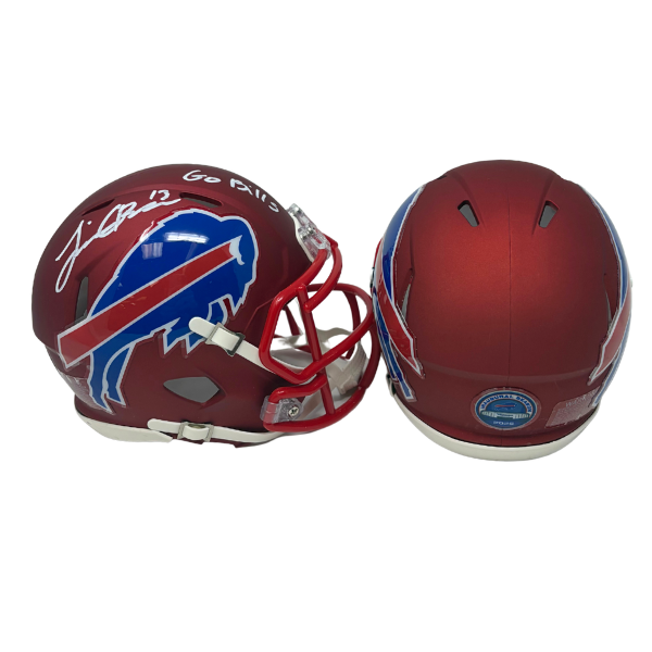 Skyler Bell Signed TSE Exclusive Riddell Inaugural Buffalo Bills Red Speed Mini Helmet with "Go Bills"