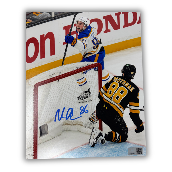 Noah Ostlund Signed Celebrating Goal behind the Net Photo