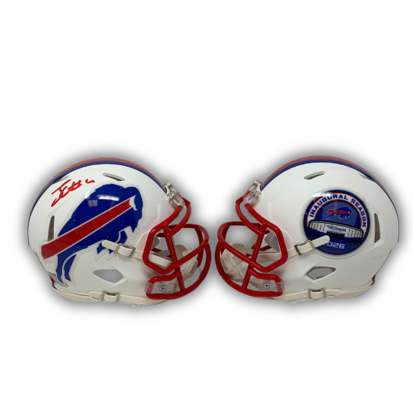James Cook Signed TSE Exclusive Riddell Inaugural Buffalo Bills White Speed Mini Helmet