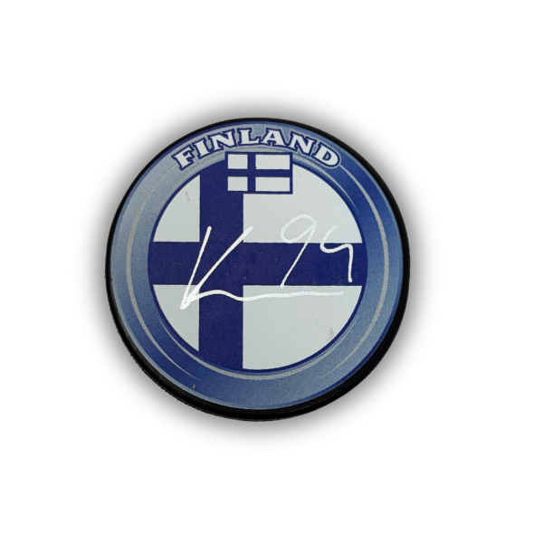 Konsta Helenius Signed Finland Hockey Puck