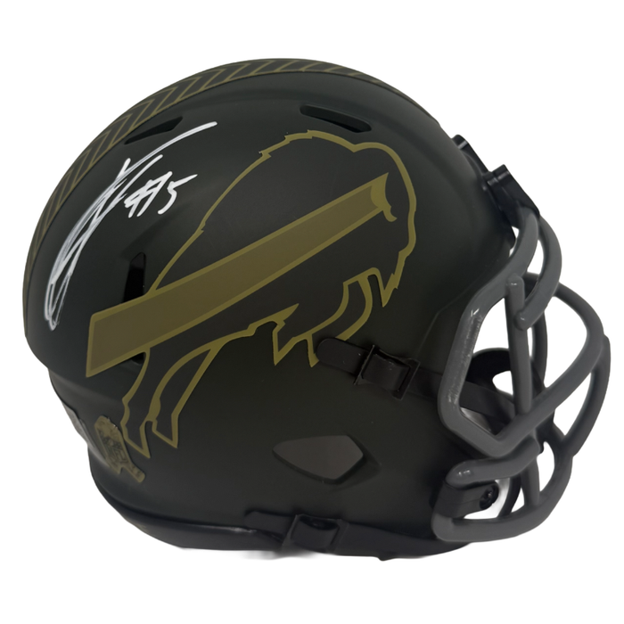 Joshua Palmer Signed Buffalo Bills 2025 Salute to Service Speed Mini Helmet