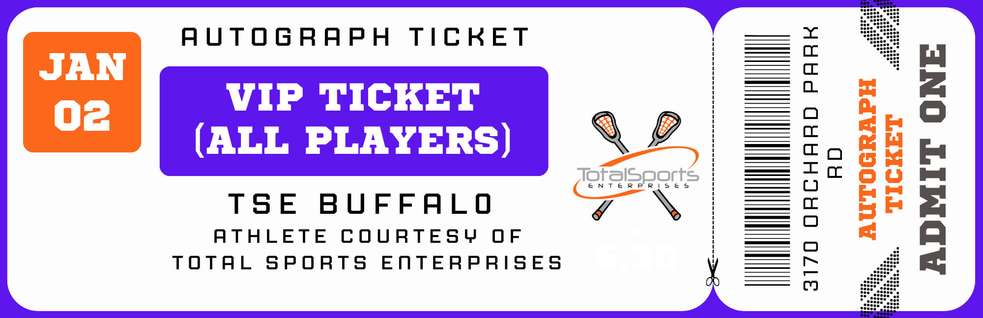 VIP COMBO AUTOGRAPH TICKET: Get Any Item of Yours Signed in Person by All 8 Bandits