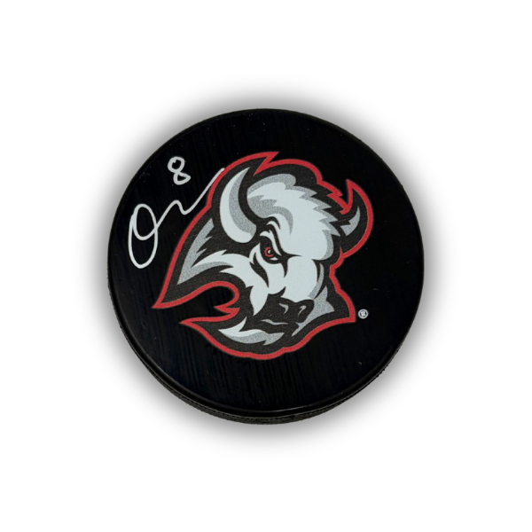 Olen Zellweger Signed Buffalo Sabres Large Goathead Logo Hockey Puck