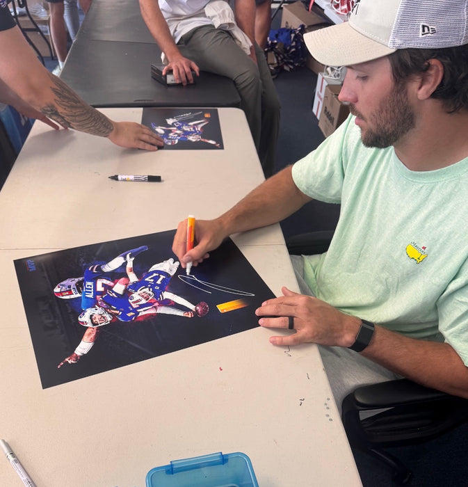 Josh Allen Signed 2024 NFL MVP Colorburst Collage 16x20 Photo Professionally Framed