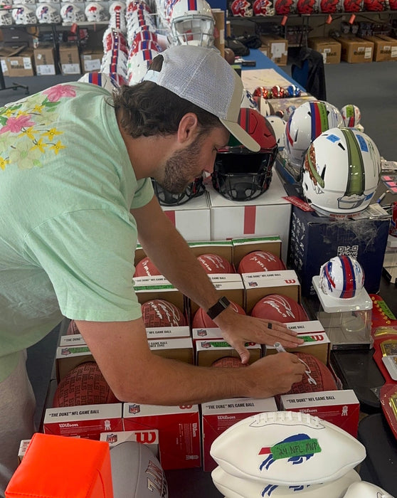 Josh Allen Signed Authentic Wilson "The Duke" Showcase Official NFL Leather Game Football