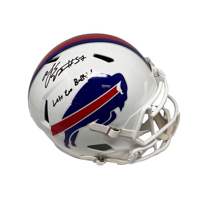 A.J Epenesa Signed Buffalo Bills Full Size 2021 Speed Replica Helmet with Let's Go Buffalo