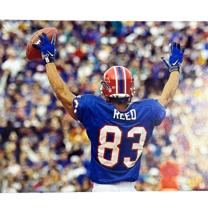 Andre Reed Unsigned Arms Up From Behind 8x10 Photo
