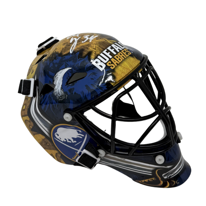Alex Lyon Signed Buffalo Sabres Mini Hockey Goalie Mask