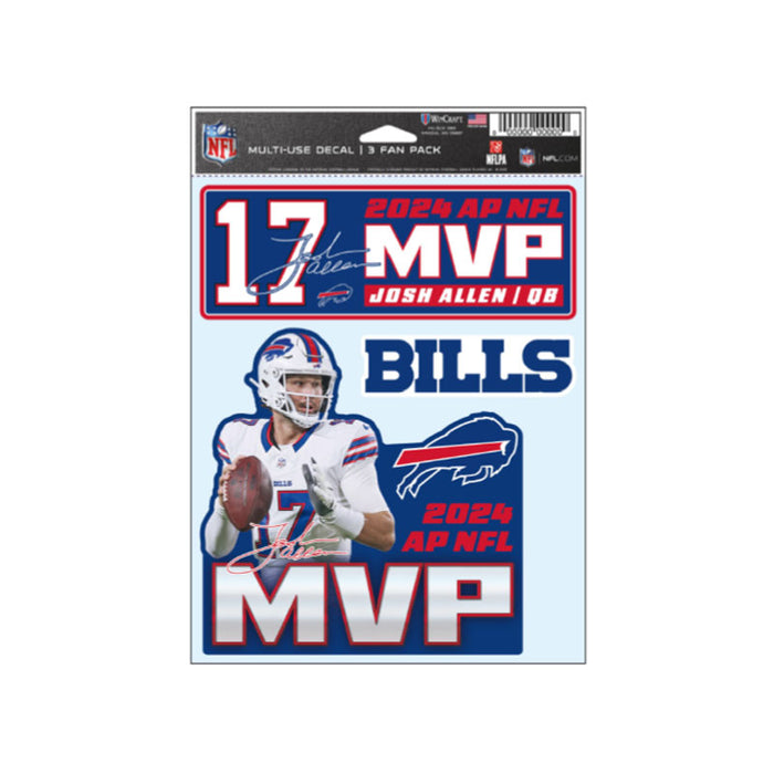 Josh Allen 2024 MVP 7.75" x 5.5" Multi-Use Decal 3-Pack