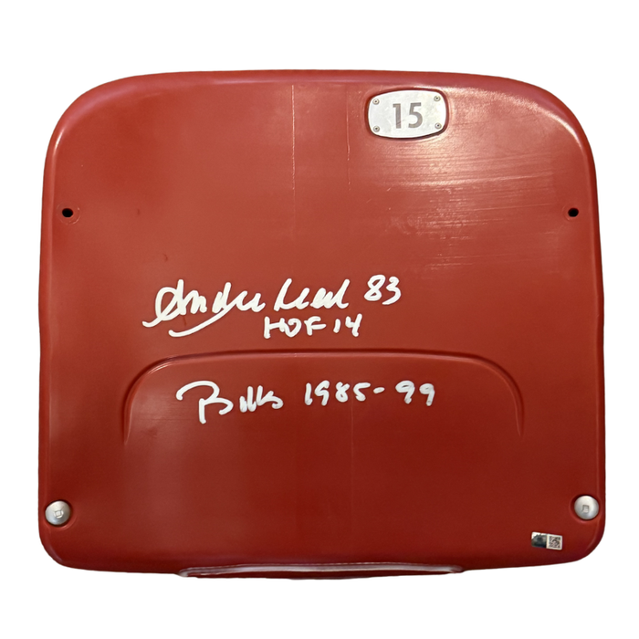 Andre Reed Autographed Authentic Highmark Stadium Red Seatback with "HOF 14" and "Bills 1985-99"
