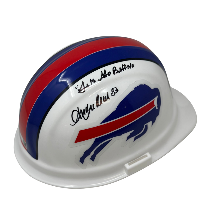 Andre Reed Signed Buffalo Bills Hard Hat with "Lets Go Buffalo"