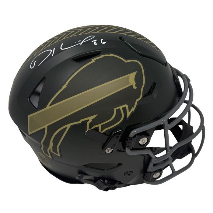 Dalton Kincaid Signed Buffalo Bills Full Size 2025 Salute to Service Speed Flex Helmet