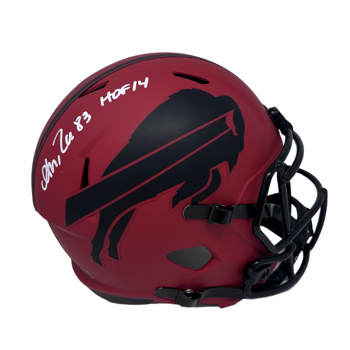 Andre Reed Signed Buffalo Bills Full Size RAVE Speed Replica Helmet with HOF 14