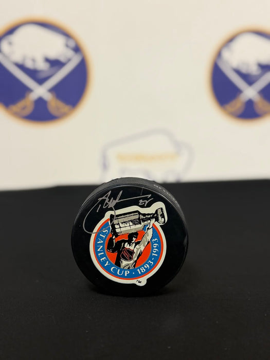 Facebook Auction: Brad May Signed 1893-1993 Stanley Cup Logo Hockey Puck