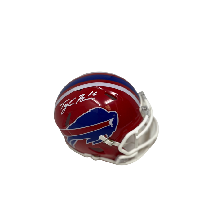 Tyler Bass Signed Buffalo Bills Red Throwback Speed Mini Helmet