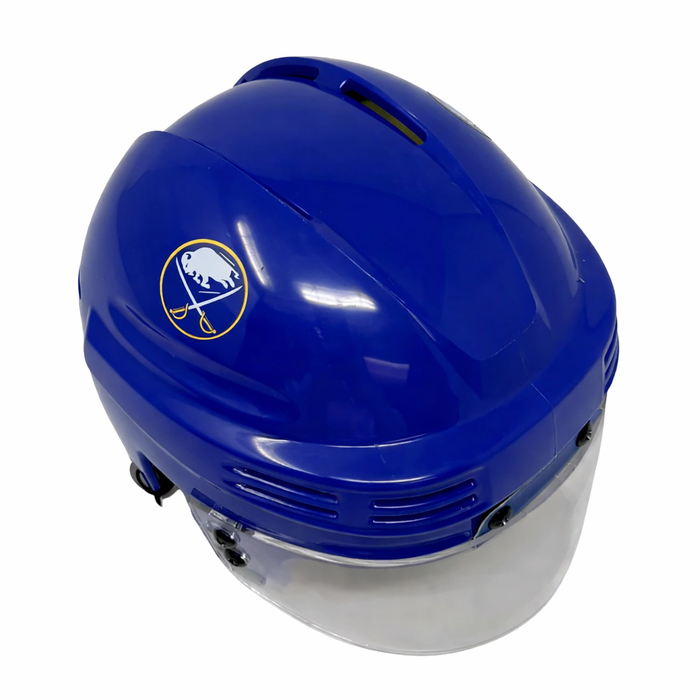 PRE-SALE: Gilbert Perreault Signed Buffalo Sabres Blue Hockey Mini Helmet