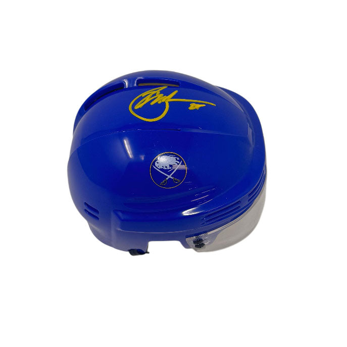 Brad May Signed Buffalo Sabres Blue Mini Helmet