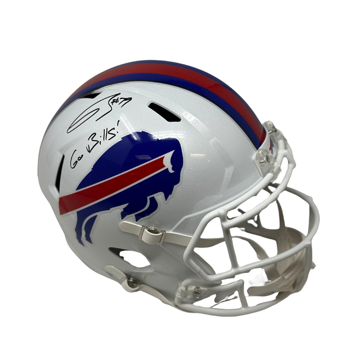Spencer Brown Signed Buffalo Bills Full Size 2021 Speed Replica Helmet with "Go Bills"