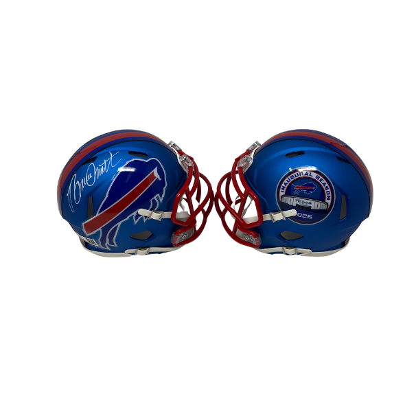 Bruce Smith Signed TSE Exclusive Riddell Inaugural Buffalo Bills Blue Speed Mini Helmet