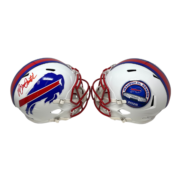Bruce Smith Signed TSE Exclusive Riddell Inaugural Buffalo Bills Full Size White Speed Replica Helmet