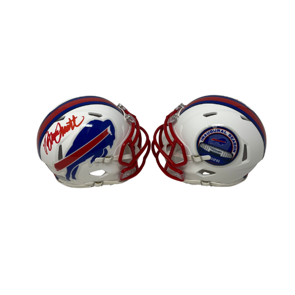 Bruce Smith Signed TSE Exclusive Riddell Inaugural Buffalo Bills White Speed Mini Helmet