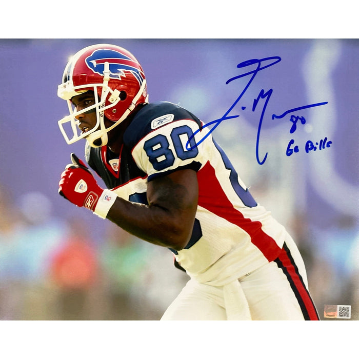 Eric Moulds Signed Running Route 11x14 Photo with Go Bills! Signed Photos TSE Buffalo 