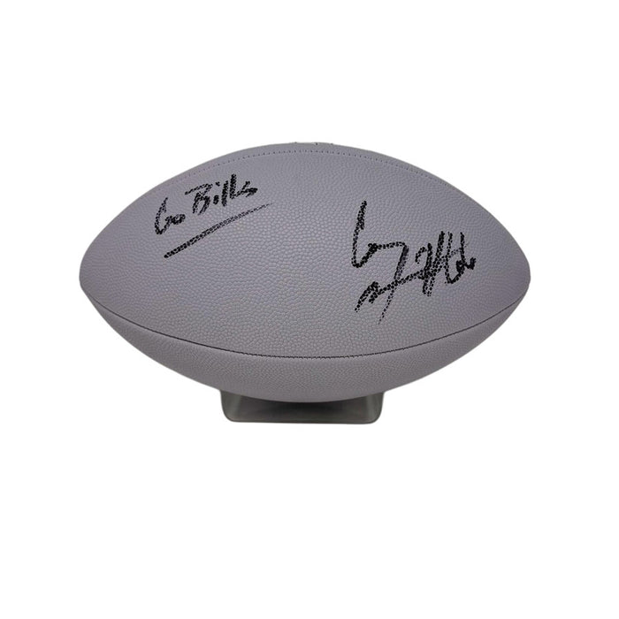 Connor McGovern Signed Grey Wilson Replica Football wit Go Bills