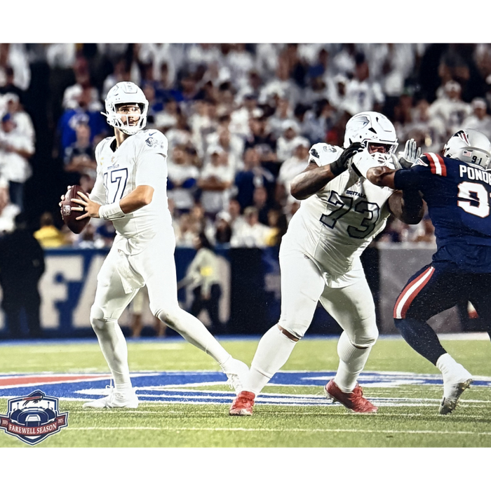 Dion Dawkins Unsigned Blocking for Allen in Rivalries 8x10 Photo