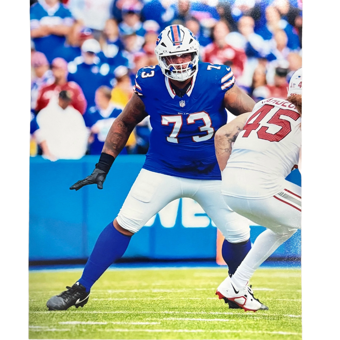 Dion Dawkins Unsigned Blocking vs Cardinals 8x10 Photo