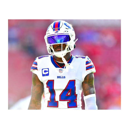 Stefon Diggs Up Close Visor in White Unsigned Photo Unsigned Photos TSE Buffalo 