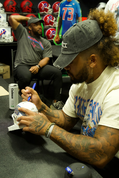 Ty Johnson Signed Buffalo Bills Rivalries Speed Mini Helmet