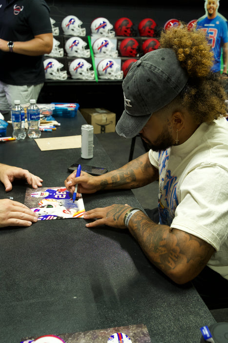 Ty Johnson Signed Running in the Snow Photo