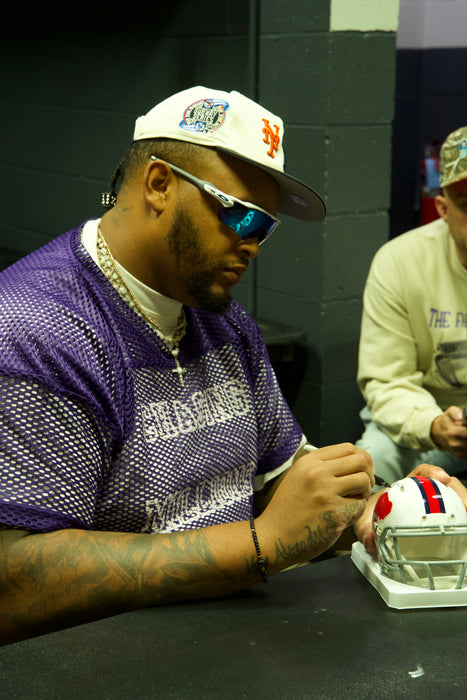 Dion Dawkins Signed Buffalo Bills Standing Buffalo Speed Mini Helmet