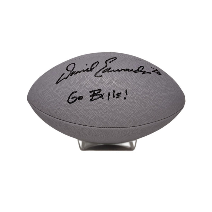 David Edwards Signed Grey Wilson Replica Football with Go Bills