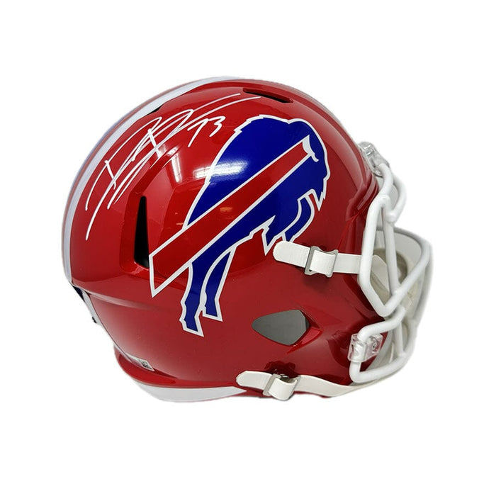 Dion Dawkins Signed Buffalo Bills Red Throwback Full Size Replica Speed Helmet Signed Full Size Helmets TSE Buffalo 