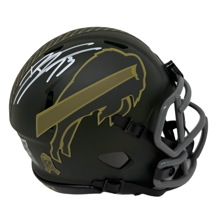 Dion Dawkins Signed Buffalo Bills 2025 Salute to Service Speed Mini Helmet