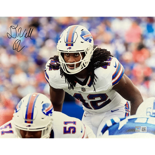 Dorian Williams Signed Close-up vs Colts Photo. Signed Photos TSE Buffalo 11X14 