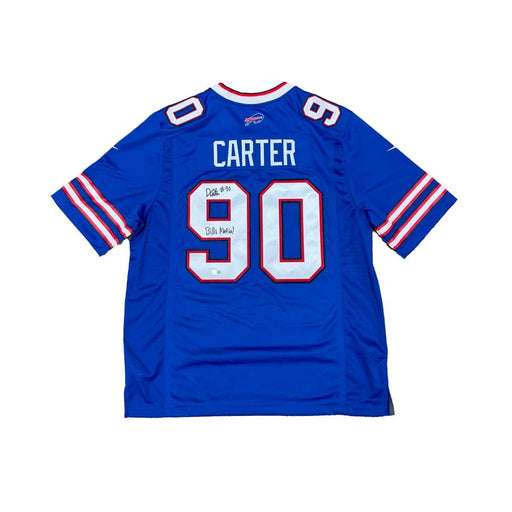 Dewayne Carter Signed Buffalo Bills Nike Authentic Blue Jersey with Bills Mafia Signed Jerseys TSE Buffalo 