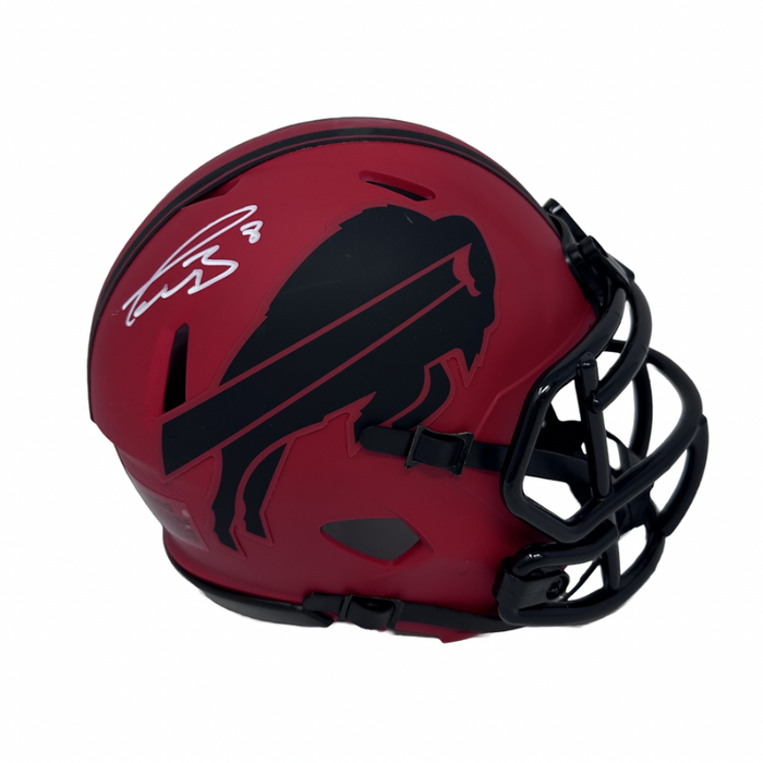 Terrel Bernard Signed Buffalo Bills RAVE Speed Mini Helmet