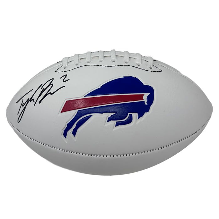 Tyler Bass Signed Buffalo Bills White Logo Football